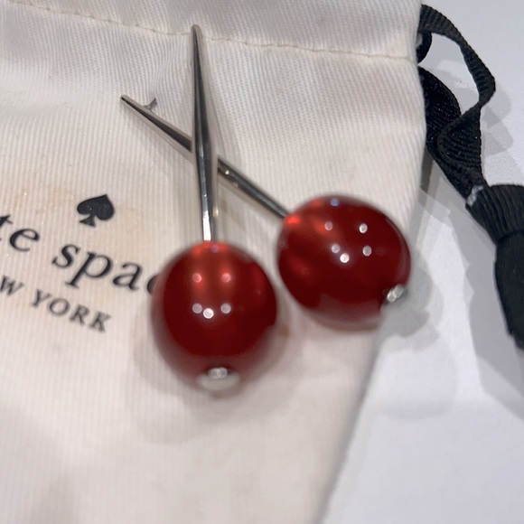 Kate ♠️ Spade Cherry drop earrings NWOT. NEVER WORN - Picture 2 of 2